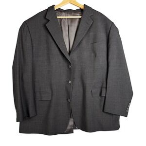 Brooks Brothers Mens 48 Charcoal Wool Suit Jacket Blazer BrooksEase Tailored Fit